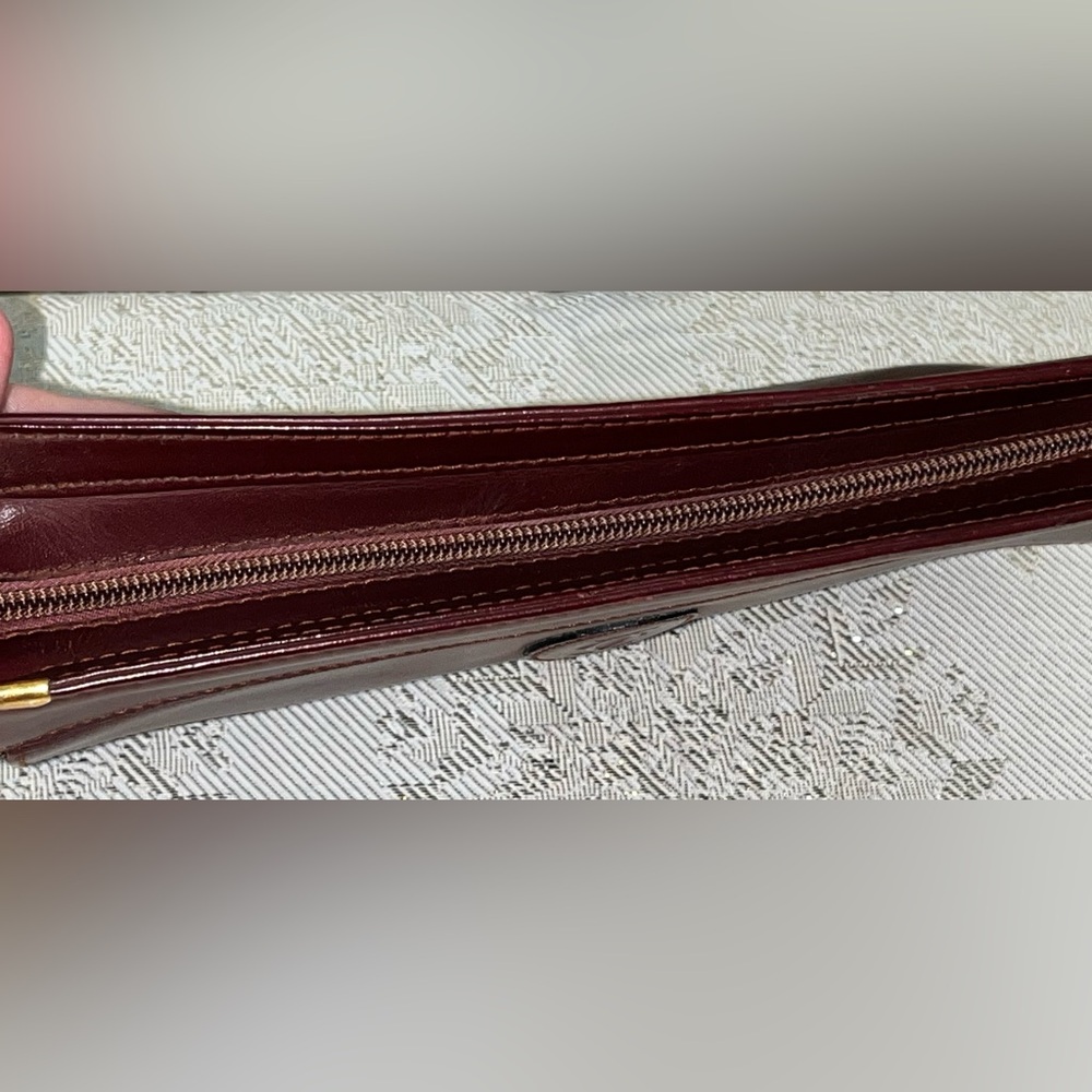 Vintage Cartier Leather Bordeaux Burgundy Clutch Wristlet - Picture 6 of 14